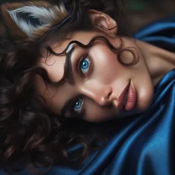 Prone Blue-Eyed Wolf Girl