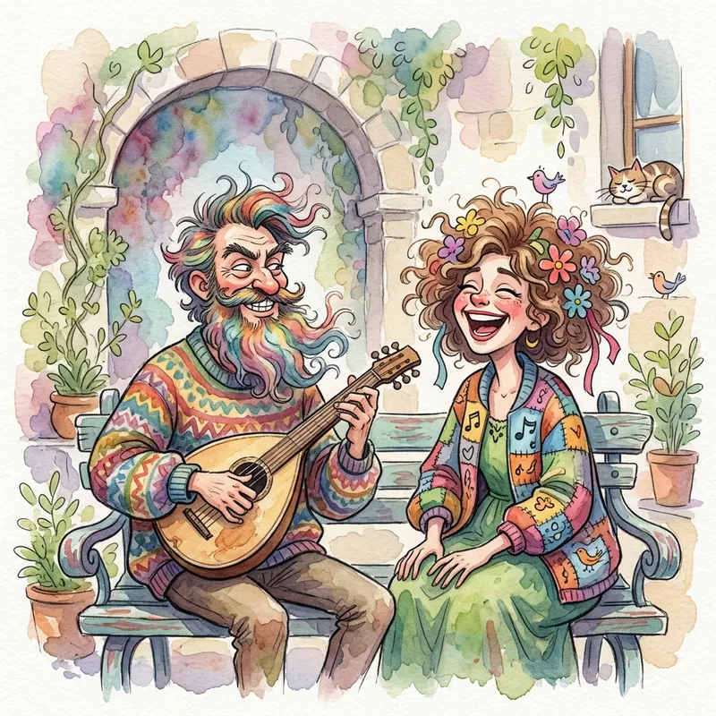 Quirky Watercolor Characters - change image to watercolor and make the characters more quirky and comical - AI image generated with Nano Banana 2