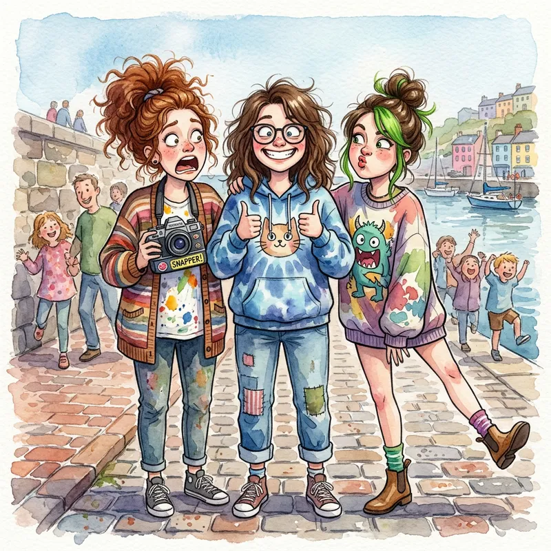 Quirky Watercolor Characters - change image to watercolor and make the characters more quirky and comical - AI image generated with Nano Banana 2