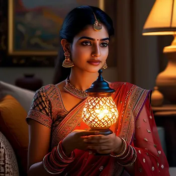 Radiant Lady with Lamp