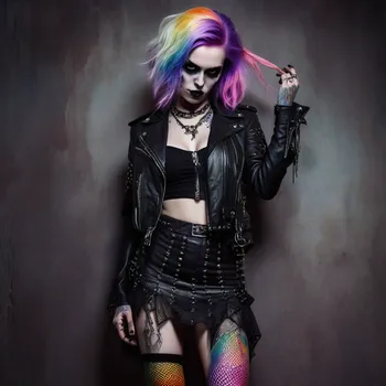 Rainbow-Haired Gothic Siren