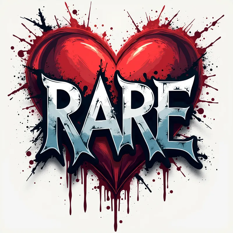 Rare Graffiti Symmetry Logo - symmetry logo called rare, in graffiti style 
 - AI image generated with Text