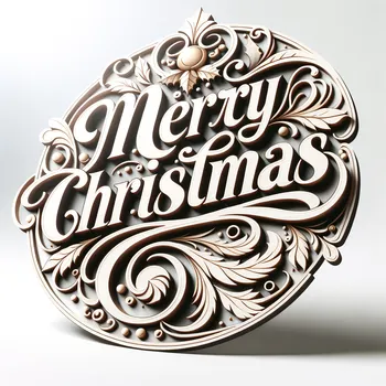 Realistic Glossy Christmas Sign