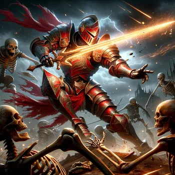 Red Knight Vanquishes Skeleton Warriors
