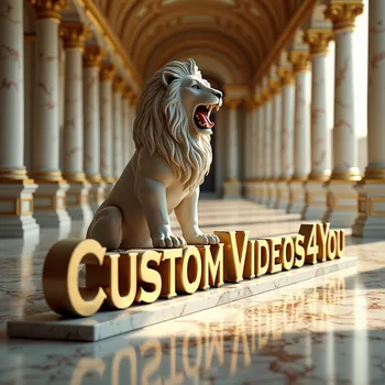 Regal Lion on Marble Throne