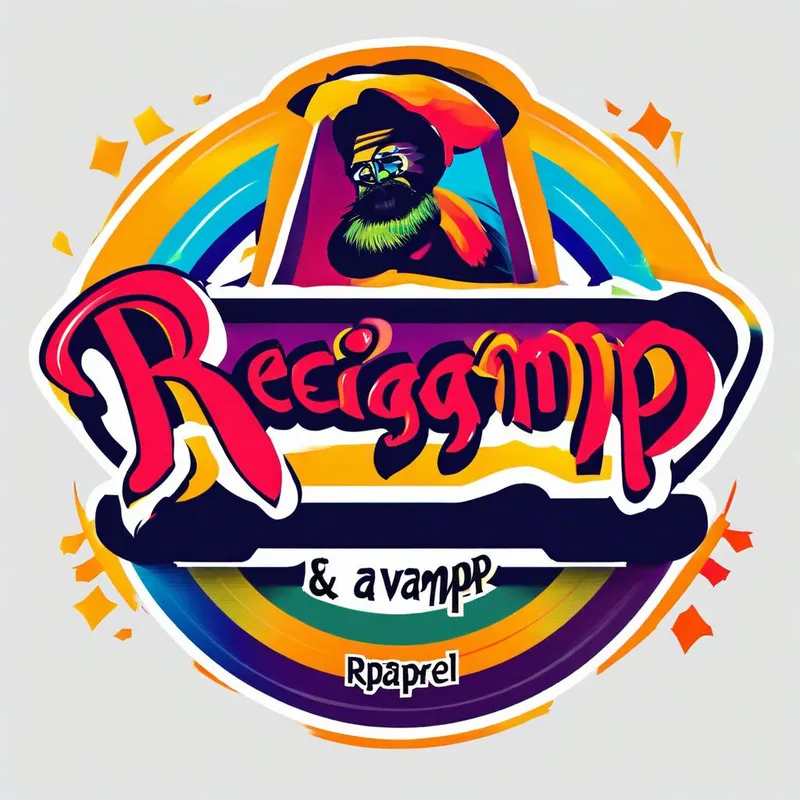 Rejigger&Revamp Apparel Logo - The sentence "Rejigger&Revamp Apparel" designed as a multicultural colored vibrant eye-catching business logo - AI image generated with Nova Canvas