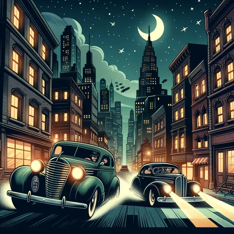 Retro Batmobile Pursuit - Tangra AI Image Generator