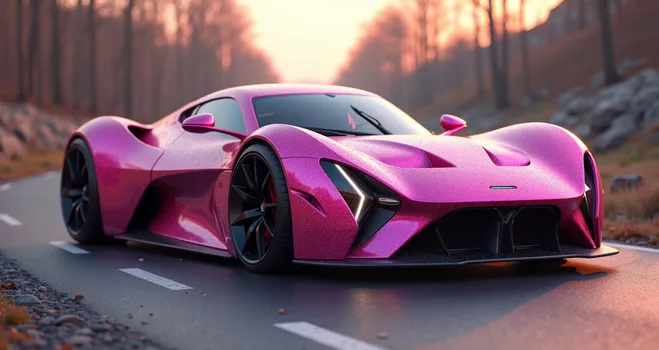 Retro Pink Sparkle Roadster