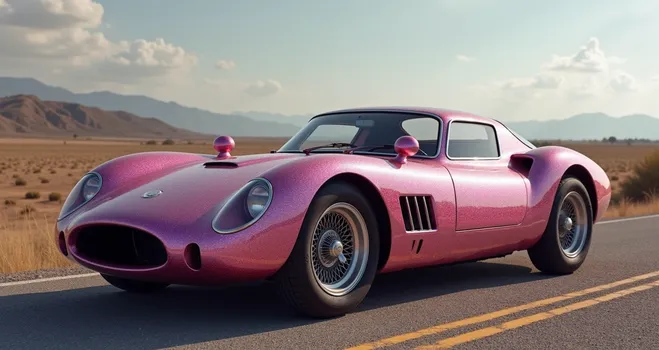 Retro Pink Sparkle Roadster