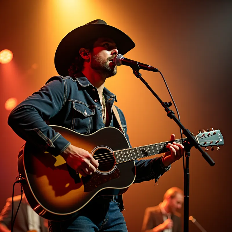 Rocky Mountain Beat - A blend of country and hard rock with brass accents, highlighted by ambient male vocals. Celebratory anthem. - male, hard rock, country