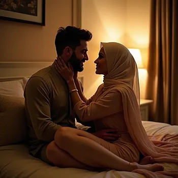 Romantic Embrace in Cozy Room