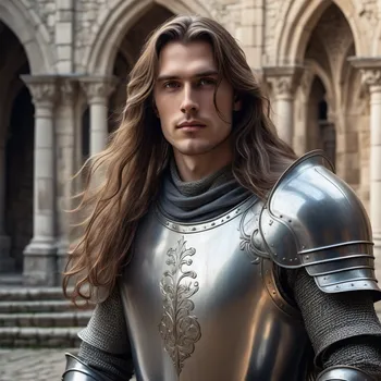 Royal Knight in the Castle Courtyard