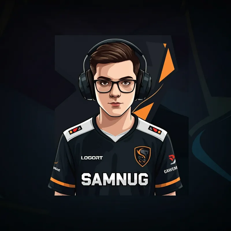 Samnug E-sports Pro - A professional and polished gaming profile picture with 'Samnug' as a bold logo. The design reflects competitive e-sports elements with sleek graphics, team colors, and a winning vibe. - AI image generated with Imagen 3
