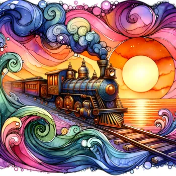 Seaside Locomotive Sunset