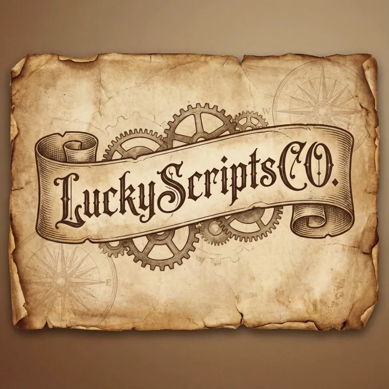 Sepia Vintage LuckyScriptsCO - Make a cool Background with the name LuckyScriptsCO. - AI image generated with 4K Pro - sepia tone