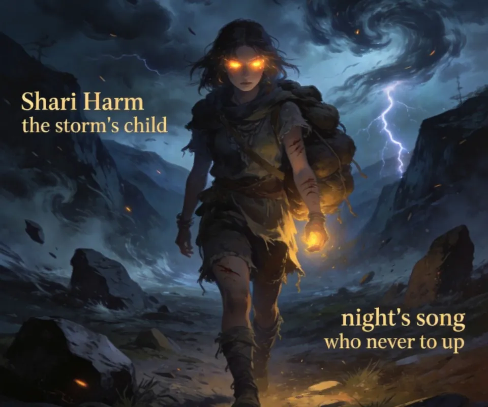 Shari Harm – Stormens Barn - Vers 1
I skyggenes dal der stormene bor,
vandrer en skikkelse taus gjennom jord.
Navnet blir hvisket av vinden i natt,
Shari Harm – den falne, den sterke, den skatt.
Hun bærer en byrde av minner og sår,
merket av alt som hun en gang forlot.
Men øynene brenner som glør i et bål,
hun reiser seg alltid, uansett fall og gråt.
Refreng
Shari Harm, du stormens barn,
født av mørke, reist av savn.
Du bærer lyset i en knust verden,
du går alene, men aldri forgjeves.
Shari Harm, du nattens sang,
du kjemper videre, år etter år.
For selv når verden mister håpet,
står du igjen – urokkelig, stor.
Vers 2
Hun vandret i riker av frost og av ild,
hun kjempet mot skjebnen med urokkelig vilje.
Hun så sine venner bli borte i tid,
men hjertet ble aldri helt stille.
For dypt i sjelen bar hun en drøm,
om fred i en verden som aldri ga rom.
Så hun reiste seg, sterk som en storm,
og lovet å kjempe til siste sekund.
Refreng
Shari Harm, du stormens barn…
(samme som over)
Vers 3
En dag kom en skygge som truet alt liv,
en kraft som fortærte hvert håp og hvert smil.
Men Shari sto fast, som en søyle av stål,
hun løftet sin stemme og ropte et mål:
"Så lenge jeg puster, så lenge jeg står,
skal mørket få møte min vilje og kår.
For ingen skal falle alene i natt,
jeg bærer dem alle – jeg bærer min makt."
Bro
Og vinden bar navnet hennes videre,
over fjell, over hav, over sletter av tid.
Hun ble et symbol for de tause og svake,
en flamme som aldri kan slukkes i strid.
For selv når natten er dypest og kald,
og verden står stille i fryktens favn,
kan én stemme løfte en hel nasjon –
og den stemmen var Shari Harm.
Refreng (større, mektigere)
Shari Harm, du stormens barn,
du reiser deg når alt går tapt.
Du bærer håpet som en krone,
du er gnisten som aldri slukner.
Shari Harm, du tidens sang,
du står igjen når alt er borte.
For selv når verden faller sammen,
står du som et fyrtårn i mørket.
Outro
Så syng hennes navn når natten blir lang,
når hjertet er tungt og veien er bratt.
For Shari Harm vandrer ved siden av - AI video generated with Lite