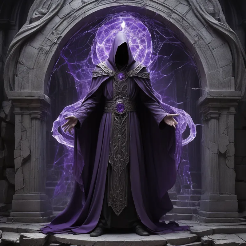 Shattered Altar: Veil Warden vs Vaxor - Standing on one side of the shattered altar was Kaelen, a man whose presence felt like a paradox. He was a Warden of the Veil, a conduit for both the kinetic fury of the natural world and the lingering echoes of the departed. His eyes were not a single color; they swirled with a restless, ghostly violet, constantly shifting as the souls bound to his essence whispered warnings into his mind.
He wore armor forged from blackened steel that hummed with a low, rhythmic vibration, synchronized with his own heartbeat. Around his fingers, tiny, uncontrolled arcs of static electricity danced, while faint, translucent wisps of vapor—the remnants of lost spirits—curled around his forearms like protective serpents. When he moved, he didn't just walk; he displaced the very fabric of the atmosphere, drawing upon the earth beneath him to anchor his stance and the wind above to sharpen his reflexes. He was a master of synthesis, capable of pulling a searing pillar of flame from the heat of a bonfire and simultaneously binding a restless spirit to shield his chest from a physical blow.
Opposite him stood Vaxor, a creature of pure, aggressive kinetic motion. Vaxor was a teleporting speed demon, a being whose physical form seemed to exist in a state of constant, glitching fragmentation. His skin was the color of bruised obsidian, covered in jagged, iridescent patterns that flared bright crimson whenever he prepared to blink across space. He didn't just move; he tore holes in reality, existing in a permanent state of "elsewhere."
Vaxor was a blur of violence—a streak of dark energy that appeared in one corner of the cathedral only to vanish a microsecond later, leaving behind a sonic boom that pulverized the stone pillars. He fought with jagged, twin blades crafted from crystallized void-matter, weapons that didn't cut skin but severed the connection between the target's physical body and their soul. He reveled in the disorientation of his opponents, flickering in and out of exist - AI image generated with Photorealistic - bird's eye view, over-the-shoulder, 1/3 side view