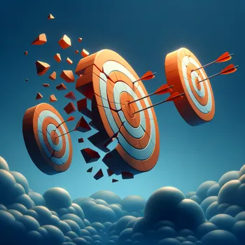 Shattered Target in Blue Sky