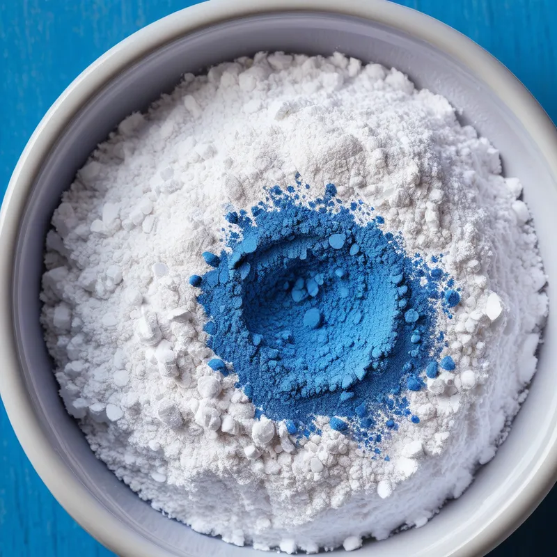 Shimmering Blue Powder - Shimmer white with a blue hue powder used to color oils - AI image generated with Photorealistic