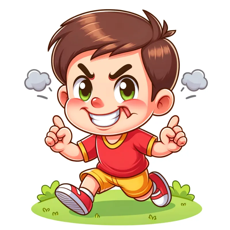 Shinchan's Day Out - Shinchan having a fun day out in the park, wearing his iconic red shirt and yellow shorts, and making mischievous faces. - AI image generated with Art