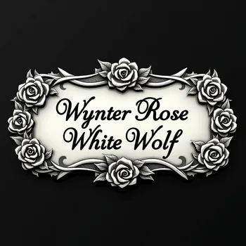 Silver Rose Nameplate