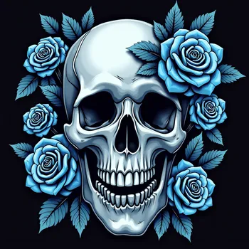 Skulls and Blue Roses