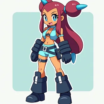 Skyla from Pokémon in Blue Outfit