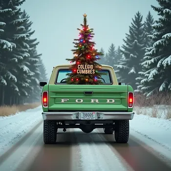 Snowy Pine Truck Christmas