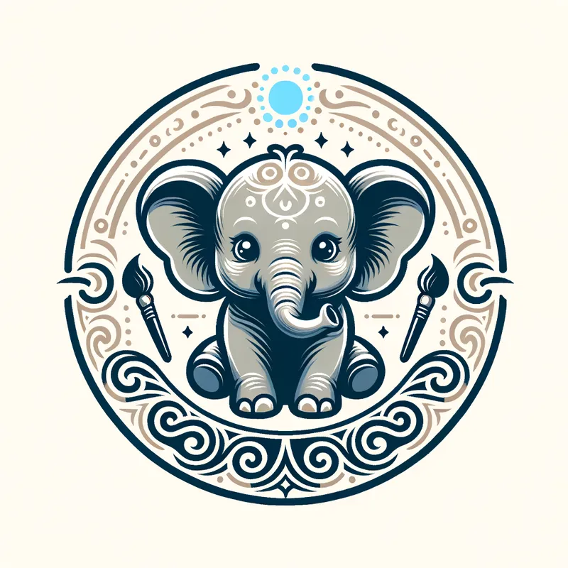 Sophisticated Baby Elephant - create a simple image that is sophisticated of a cute baby elephant
- AI image generated with Art