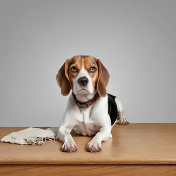 Sophisticated Beagle Library Scene