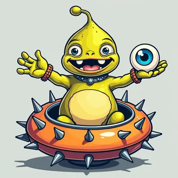 Spiky Friendly Alien Art