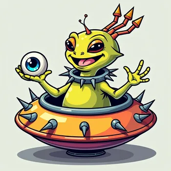 Spiky Friendly Alien Art