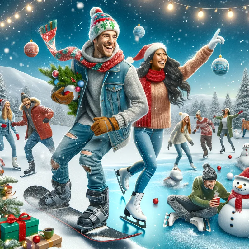 Sporting Christmas Spirit - Christmas sport - AI image generated with Art
