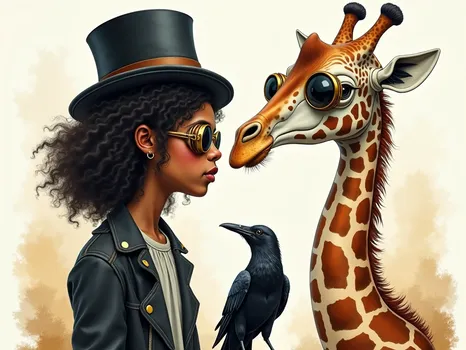 Steampunk Giraffe & Crow