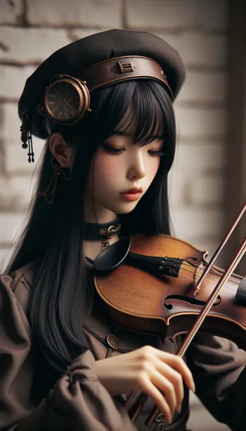 Steampunk Violinist's Melancholy