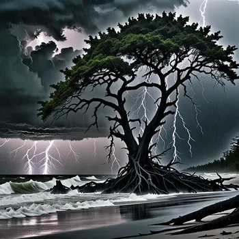 Storm and Shadows on Gray Sand