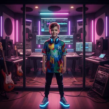 Stylish Youth in Creative Studio