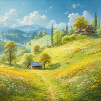 Sunset Over Mountain Peaks