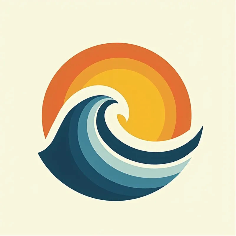Sunwave Chic Logo - logo using sun and wave. but I want something simple yet chic and easy to remember, you know - AI image generated with Text