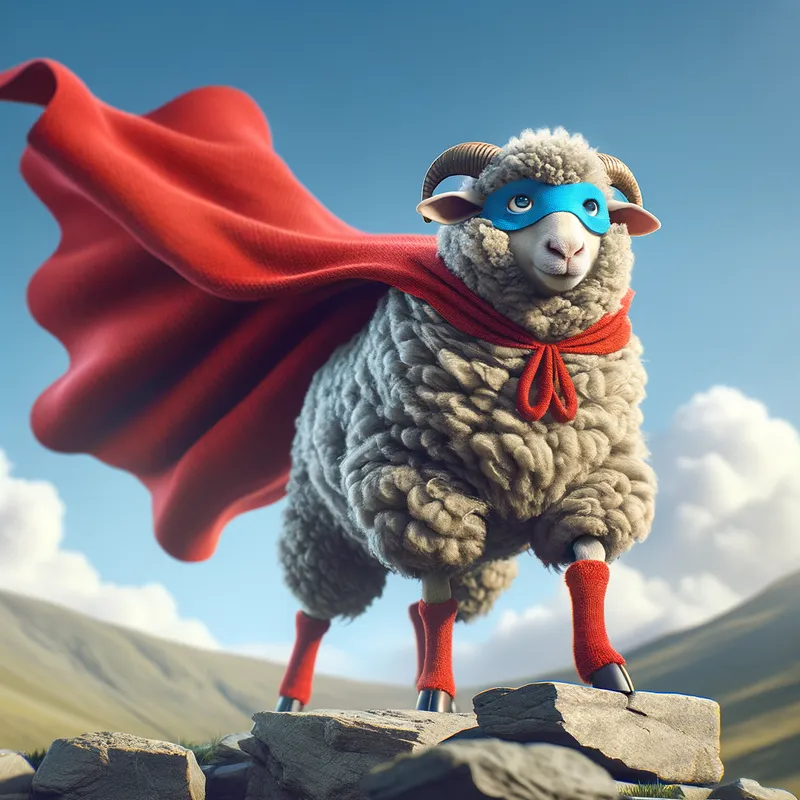 Super Heroic Wool Wonders - super hero sheep
 - AI image generated with Art