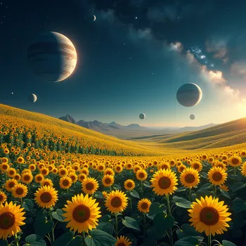 Surreal Space Sunflower Hills