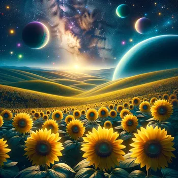 Surreal Space Sunflower Hills