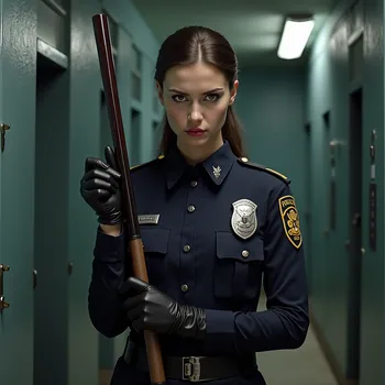 Suspicious Policewoman in Prison