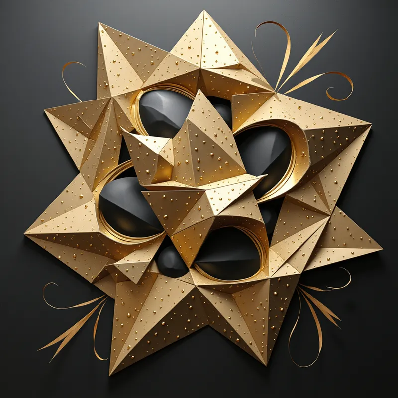 Symphony of Shapes - An elegant and sophisticated artistic piece that showcases a symphony of geometric shapes and figures, intricately arranged to create a visually balanced and harmonious composition that celebrates the essence of geometry. - AI image generated with Photorealistic 2