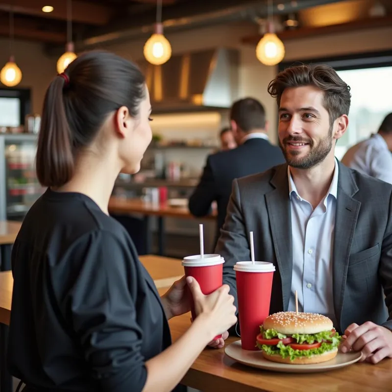 Team Building in the Fast Lane - Manager engaging employees in fast food restaurant - AI image generated with Photorealistic 2