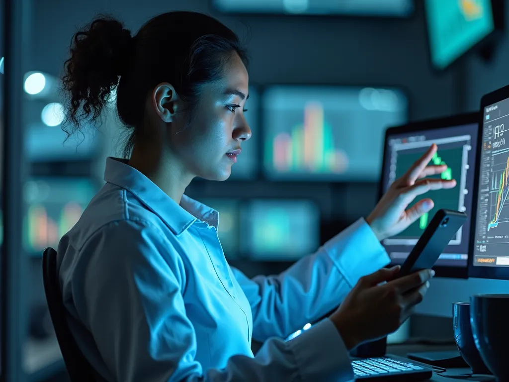 Tech Guru Showcase - a person demonstrating hi-technology - AI image generated with Photorealistic 2