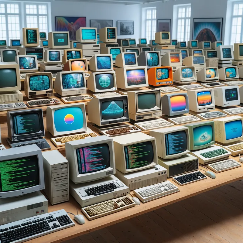 Tech Workspace - computers - AI image generated with Art