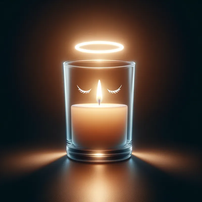 The Empath's Path Candles - A calming glass jar candle with a gentle, warm light enveloped by a halo representing the empathetic aura and sensitivity of an empath. - AI image generated with Art