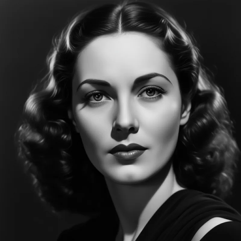 Timeless Grace Portrait - A classic black and white photograph of a woman's face, highlighting her graceful features, piercing eyes, and timeless beauty. - AI image generated with Imagen 3