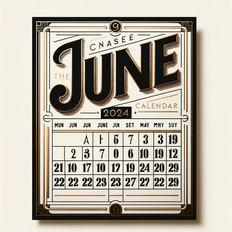 Timeless June 2024 Calendar - Tangra AI Image Generator